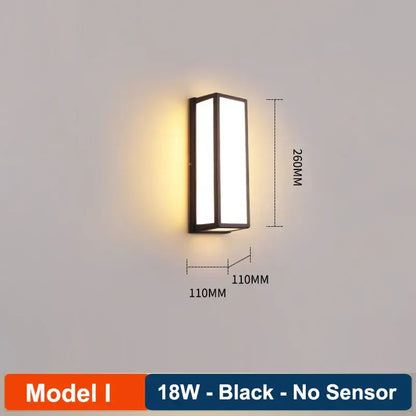 Black rectangular wall lamp with sleek design and warm yellow light decorbites led radar induction for modern balcony use