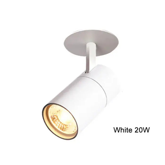 White cylindrical decorbites led recessed ceiling light with modern design and warm-toned bulb for kitchen and shop ceilings