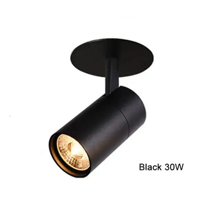 Black 30w decorbites led recessed track lighting fixture with matte finish and cylindrical design for ceiling lights