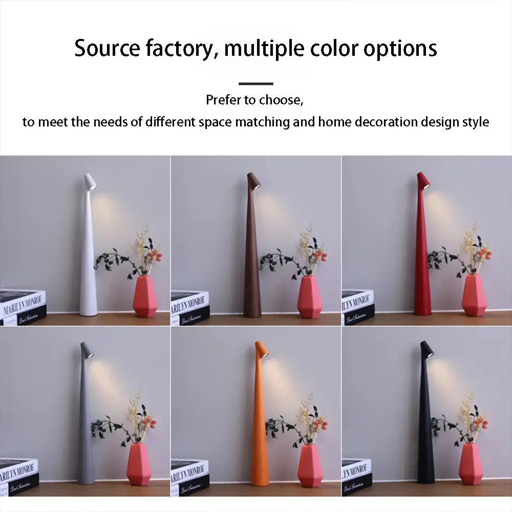 Modern minimalist decorbites™ led rechargeable desk lamp with tapered design and matte finish in multiple colors table lamp
