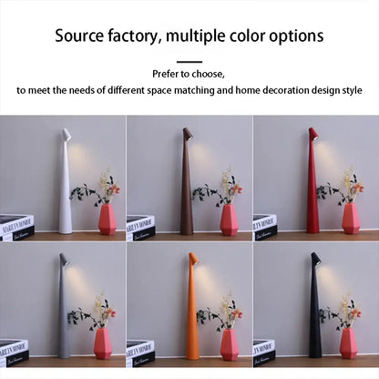 Modern minimalist decorbites™ led rechargeable desk lamp with tapered design and matte finish in multiple colors table lamp