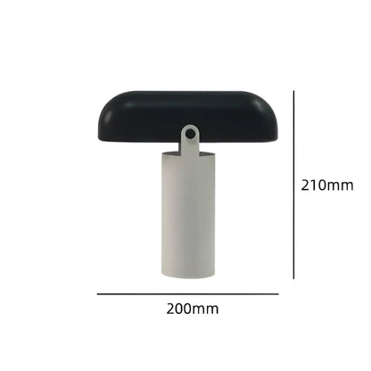 Black and white t-shaped toggle with matte finish on decorbites led rechargeable table lamp touch switch base 200mm by 210mm