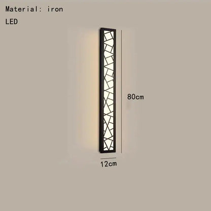 Black iron wall lamp with geometric glass panel design decorbites led rectangle warm light for parlor stairs