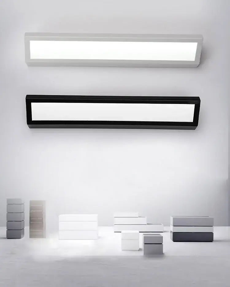 Modern decorbites led rectangle wall lamp with sleek white and black frames featuring minimalist anti-dazzle design
