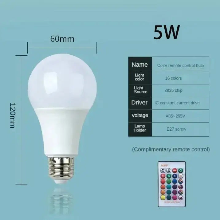White 5w decorbites led rgb smart bulb with frosted glass globe and metallic screw base for bedroom mood lighting