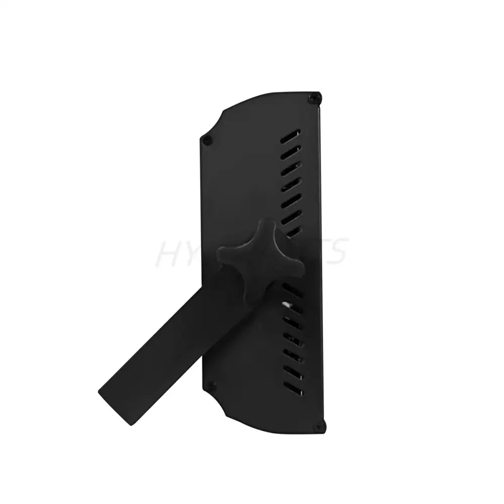 Black metal mounting bracket with star-shaped knob and slotted ventilation for decorbites led rgbw 4in1 strobe light
