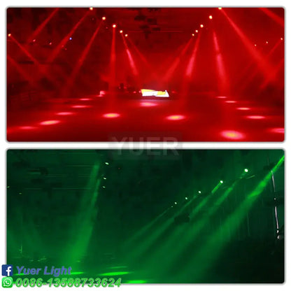 Decorbites led rgbw beam moving head light projects red and green laser beams for dynamic dj disco stage lighting effects