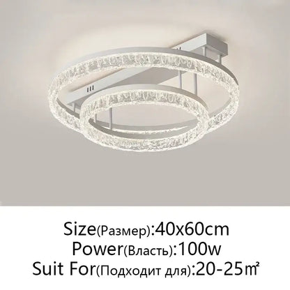 Modern white led ring chandelier with crystal-encrusted rings and sleek metal frame for home décor by DecorBites™