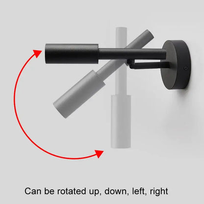 Black matte-finished decorbites™ led rotatable wall lamp with adjustable articulated arms for bedroom reading use