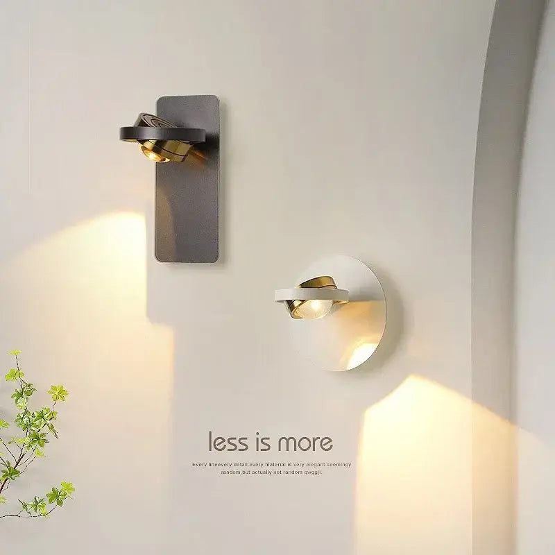 Modern minimalist decorbites™ led rotatable wall lamp with sleek metallic finish and warm focused lighting for indoor use