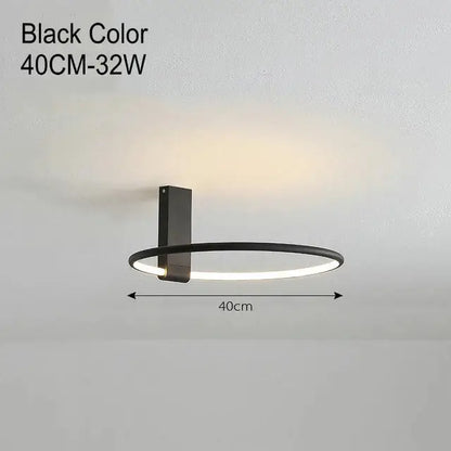 Black led round ceiling light with 32w power sleek modern design in metal aluminum by DecorBites™