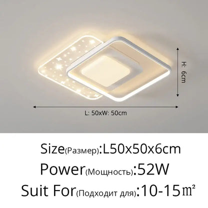 Modern nordic decorbites led round ceiling light with white frame and star-shaped led panels for indoor use