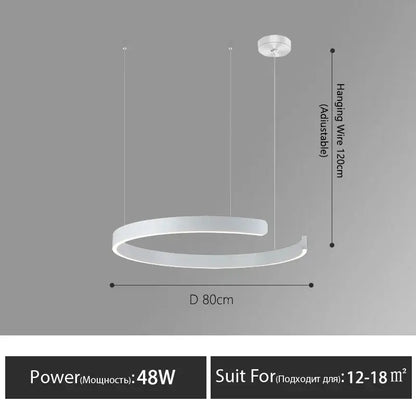 Modern white circular pendant light with adjustable wire from DecorBites led round ring chandelier for multiple rooms