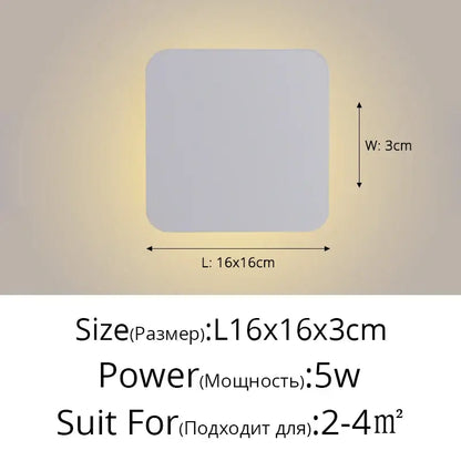 A sleek minimalist square wall lamp with soft gray finish and rounded corners by DecorBites led round touch wall lamps