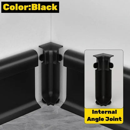 Black plastic internal angle joint for decorbites™ led skirting line aluminum profile for corner molding use