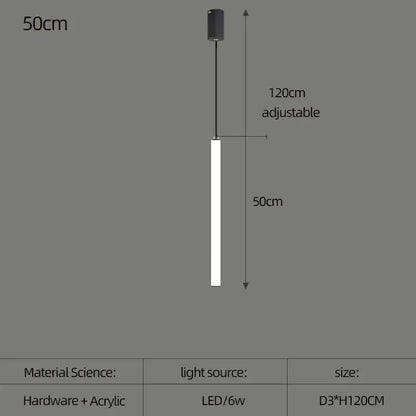 Black cylindrical led spiral staircase chandelier with 50cm acrylic diffuser and adjustable 120cm hanging length by DecorBites™