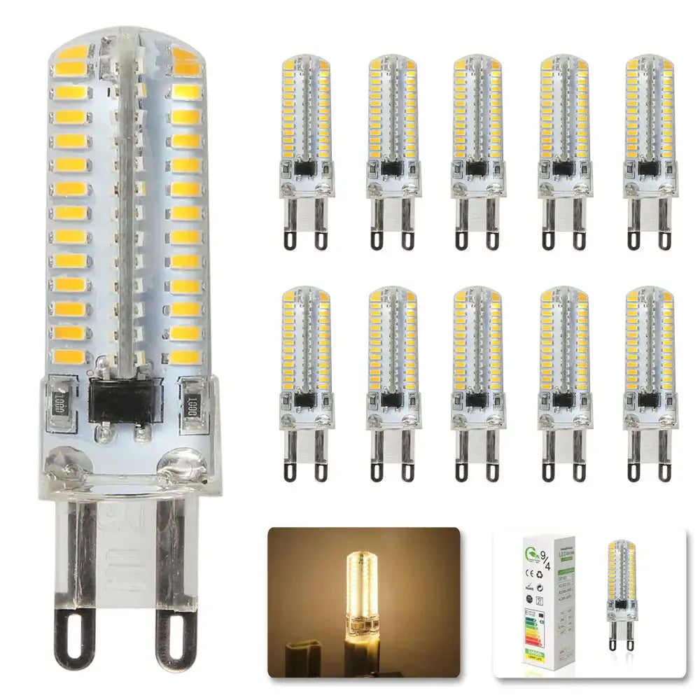 Clear glass decorbites led spot light bulb with yellow led diodes in vertical column and g9 base 5w ac200-240v
