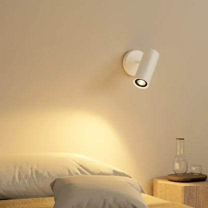 White cylindrical wall-mounted decorbites led spotlight with adjustable dimmable gu10 downlight for bedroom and corridor