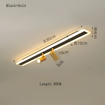 Black and gold decorbites led spotlight ceiling lamp with sleek rectangular design for bedroom and kitchen lighting