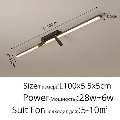 Modern minimalist decorbites led spotlight ceiling lamp with black metal frame and integrated led strips for bright lighting