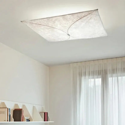 DecorBites™ led square fabric wall lamp with translucent white fabric diffuser and metallic frame for living room use