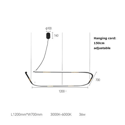 Black led square sensor chandelier by decorbites featuring adjustable hanging cord and sleek modern design for living room lighting