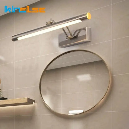 Modern chrome-finished decorbites led stainless steel wall lamp with elongated rectangular design and adjustable arms for bathroom use