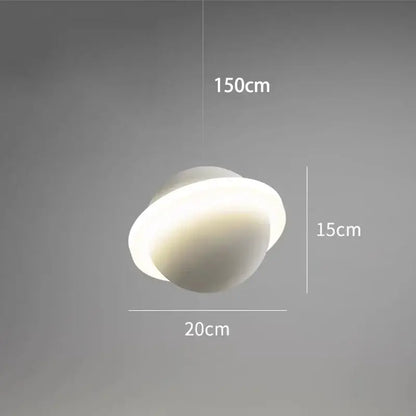 Modern white pendant led staircase chandelier by decorbites featuring sleek overlapping spherical design for living room decor