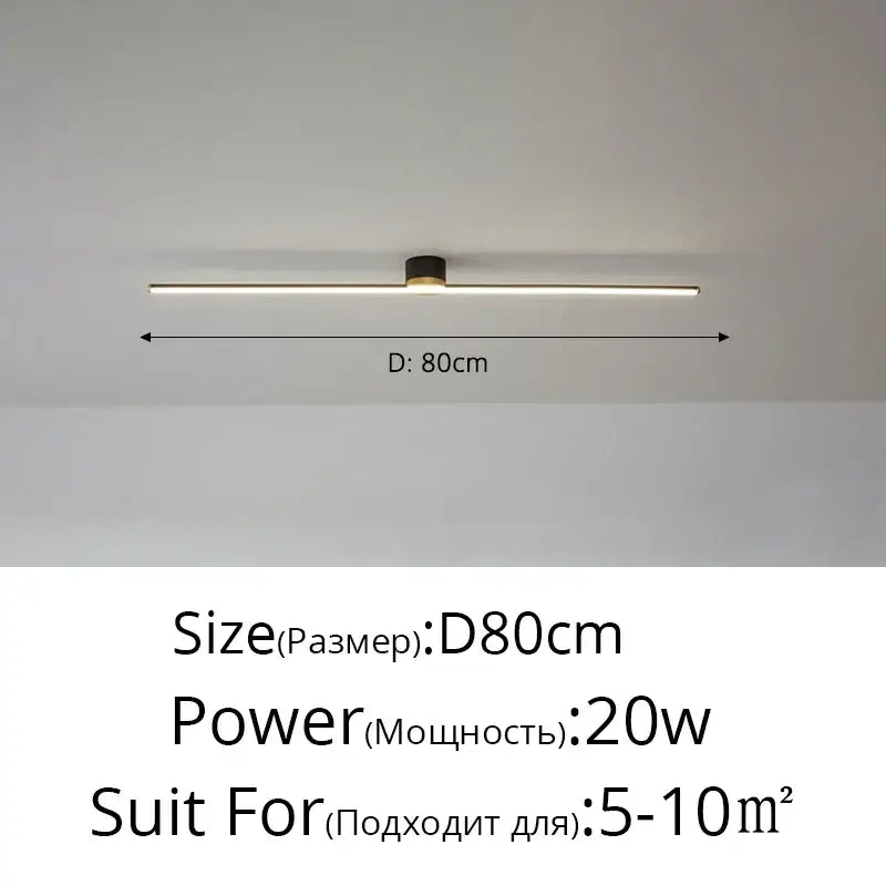 Modern minimalist decorbites led strip ceiling light with sleek black fixture and warm white illumination for indoor use