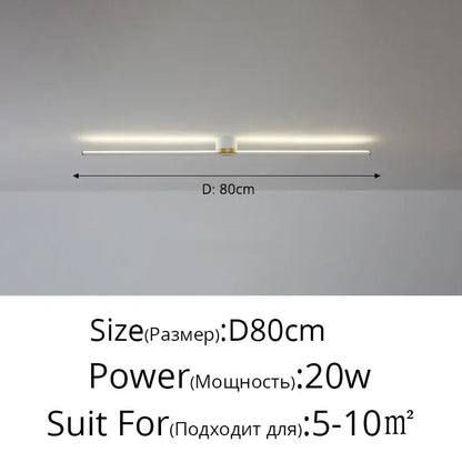 Modern minimalist decorbites led strip ceiling light with sleek white and gold finish and soft ambient illumination