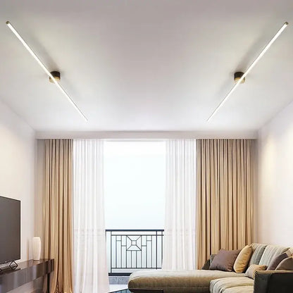 Two sleek linear decorbites led strip ceiling lights with gold fixtures emit soft white glow for modern home ambiance