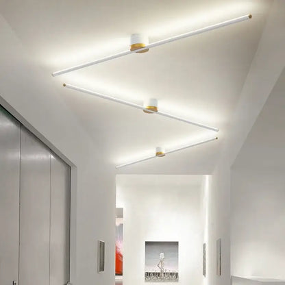 Modern white and gold DecorBites led strip ceiling light with sleek minimalist design for home lighting ambiance