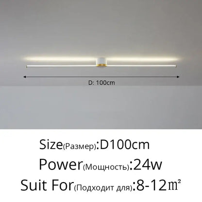 Sleek modern decorbites led strip ceiling light with minimalist white body and gold accent for home lighting ambiance
