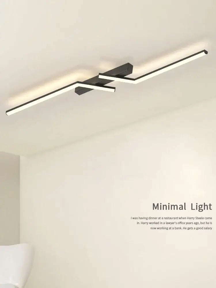 Modern black and white minimalist decorbites led strip ceiling lights with sleek angular design for corridors and balconies