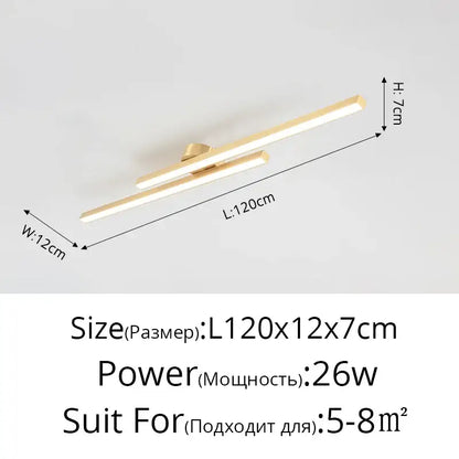 Gold-toned decorbites led strip chandelier with sleek elongated rectangular design for modern ceiling lighting