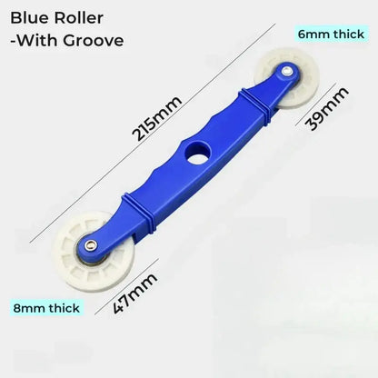 Decorbites blue roller with two white grooved wheels 215mm handle for led strip light installation tool