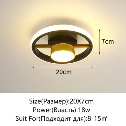 DecorBites led surface mounted ceiling lights with gold-toned bulb, black ring, and white diffuser for home lighting