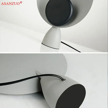 Minimalist gray and black decorbites led table lamp with sleek matte finish for modern living room and study desk lighting