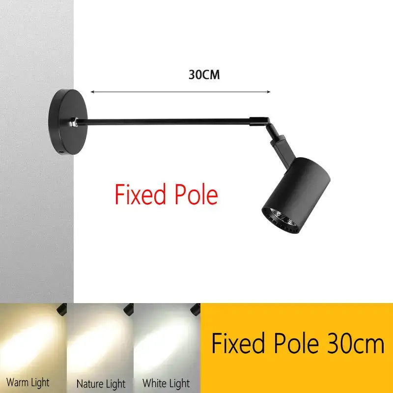 Black aluminium decorbites telescopic wall lamp with adjustable head 30cm for warm nature or white light options