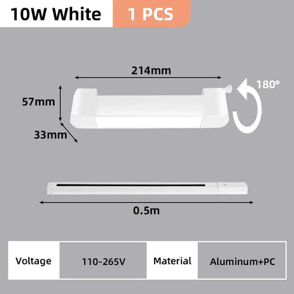 White 10w led strip light with aluminum and pc construction in decorbites track light set for versatile home lighting