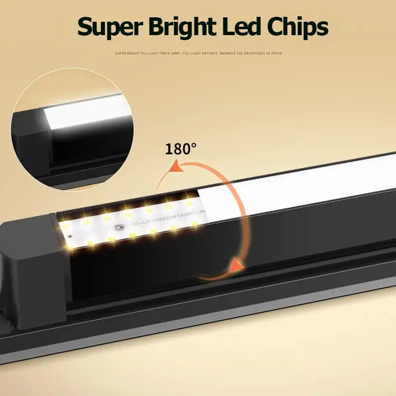 Black led track light with super bright full-light chips and modern design in decorbites track light set for home decor