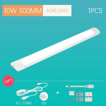 White 10w led tube fixture with sleek rectangular design and rounded ends decorbites™ for living room lighting