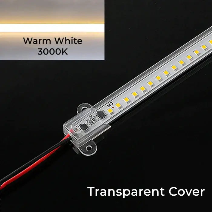 Warm white 3000k decorbites led tube lamp with transparent cover and red black wiring for showcase cabinet lighting