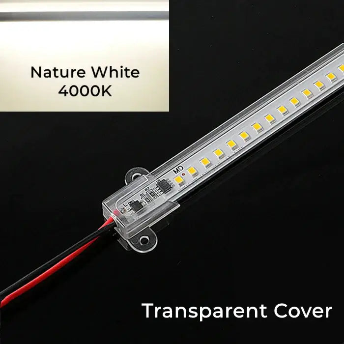 DecorBites led tube lamp with nature white 4000k SMD2835 LEDs in transparent cover and clear plastic housing
