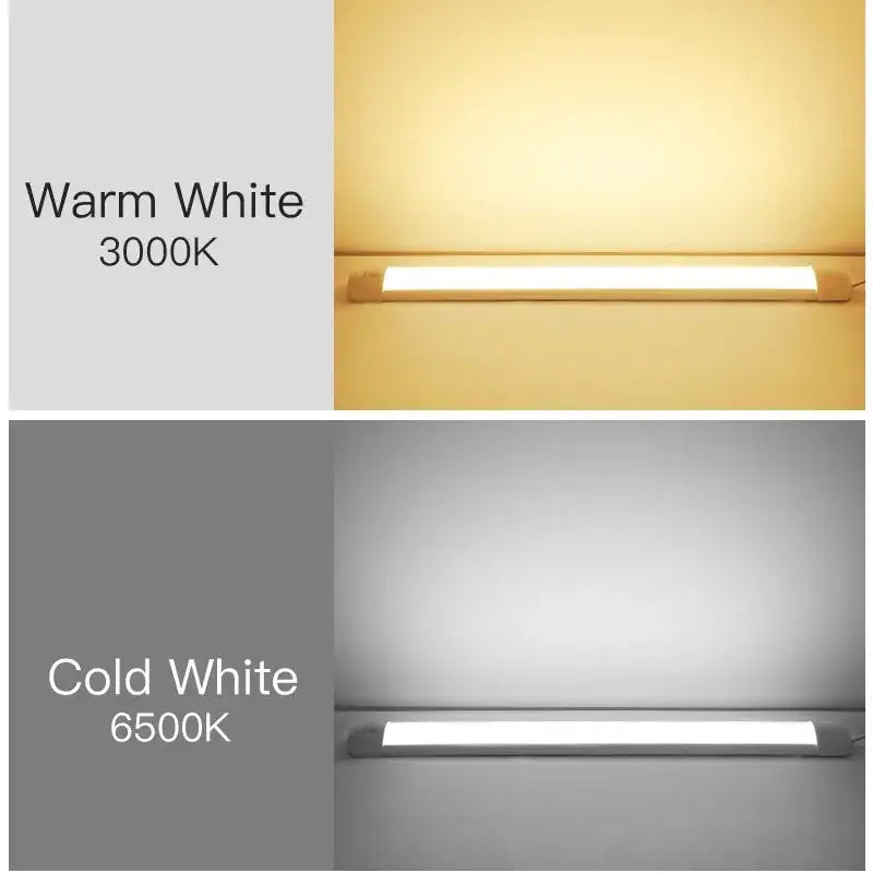 Decorbites led tube light fixture with dual color temperatures warm white 3000k and cold white 6500k for indoor use