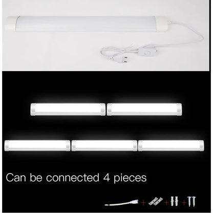 Decorbites™ white led tube light with sleek rectangular design and integrated power cord for indoor lighting use