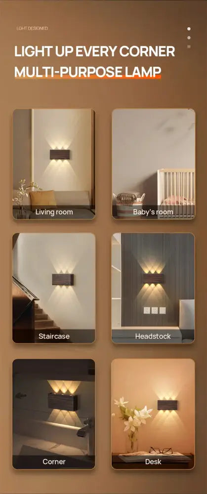 Decorbites™ led wall sconce multi purpose battery operated wall lamp with sleek modern design and warm white light