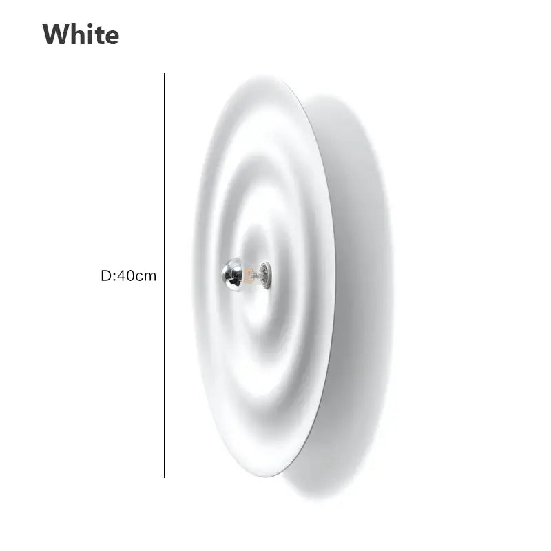 Decorbites led white sconce circular wall light with ripple design chrome mount for living room illumination