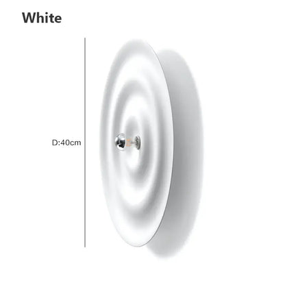 Decorbites led white sconce circular wall light with ripple design chrome mount for living room illumination