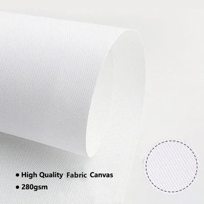 White fabric canvas with textured weave 280gsm weight for decorbites lightning mcqueen art prints cars movie theme